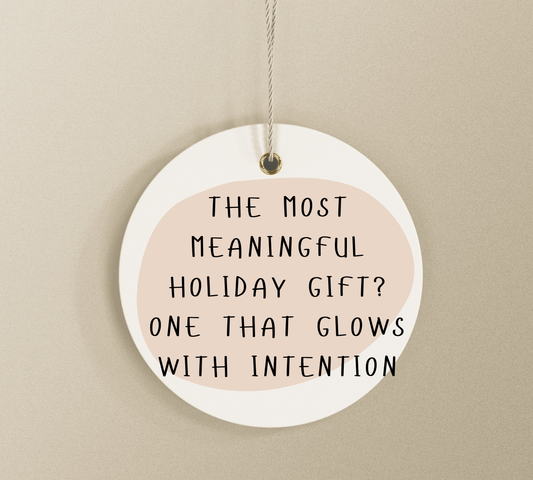 The Most Meaningful Holiday Gift – crystal candle gifting guide by Woo Woo Crystal Co featuring intentional, hand-poured coconut wax candles infused with crystals.